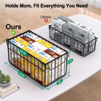 Freezer Organizer Bins, 4 Pack Stackable Deep Chest Freezer Organizer Bins, Foldable Baskets With Handles, Black Storage Container Baskets For 5/ 7 Cu.Ft Deep Freezer Sort Frozen Meats