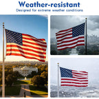 American Flags For Outside 3X5, Heavyduty Spun Polyester American Flag For High Wind Outdoor, Uv Protected/Sewn Stripes/Embroidered Stars/Brass Grommets, Us Flag Built For The Toughest Conditions (3X5 Foot)