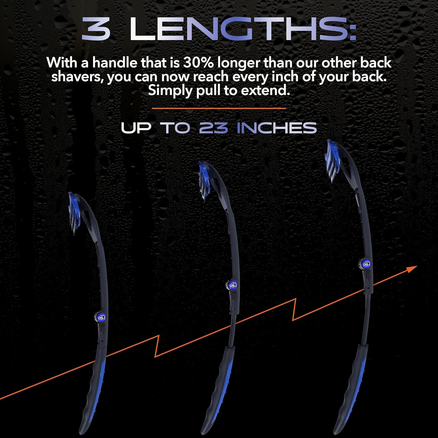 baKblade 3.0 Back Shaver – 23" Handle – Includes 3 Extra Blade Refills – Pain-Free Shave for Men