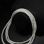 Long Pearl Necklaces for Women Cream White Faux Pearl Strand Layered Necklace Costume Jewelry