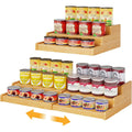 Expandable Bamboo Can Rack Organizer For Pantry, 3-Tier Adjustable Can Storage Holder, Soda Organizer Holds Up To 24 Cans, Canned Goods Storage Display For Pantry, Cabinet, Countertop (Patent Pending)
