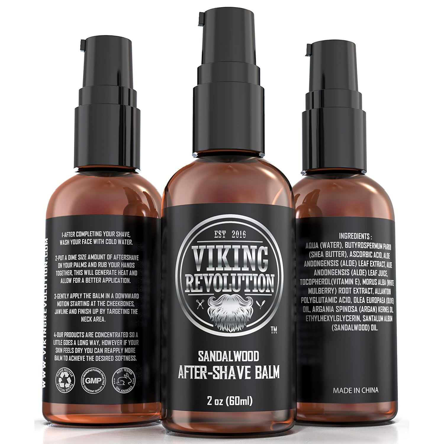 Viking Luxury After-Shave Balm - Soothes Face, Moisturizes After Shaving, Eliminates Razor Burn - Sandalwood Scent