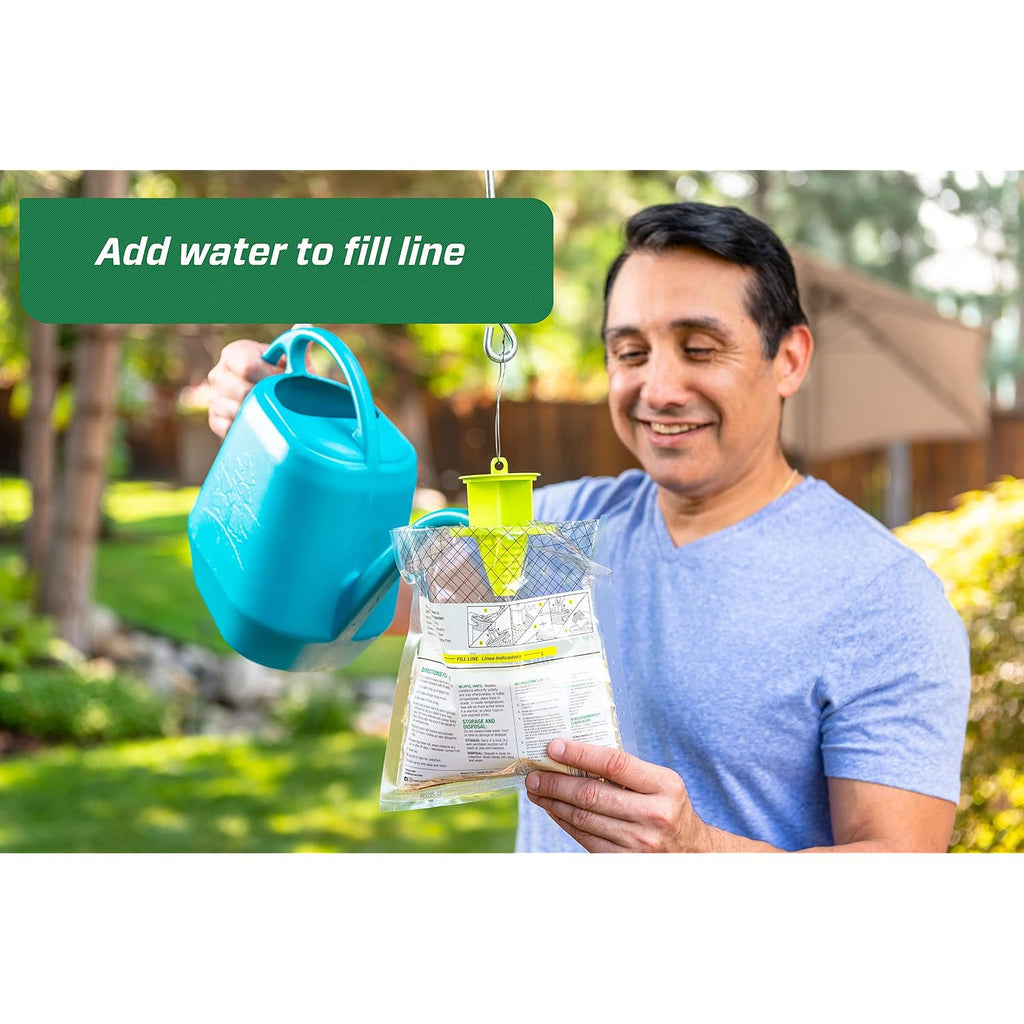 Rescue! Outdoor Disposable Fly Trap – Hanging Fly Catcher With Attractant Bait, Fly Bag For Patio, Yard, Trash & Farm Areas – Easy-To-Use Outdoor Fly Control - 8 Traps