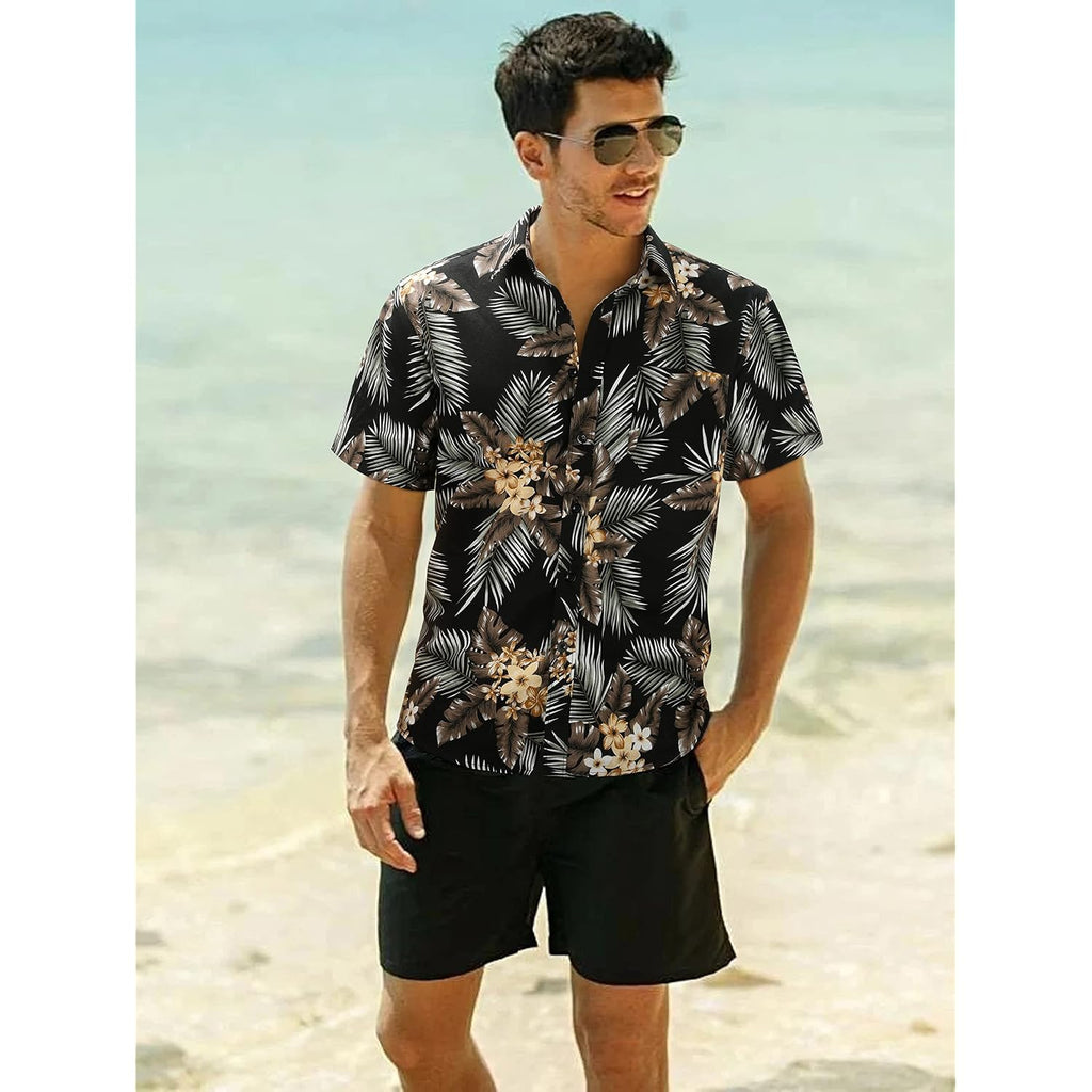 Hawaiian Shirt For Men Casual Summer Short Sleeve Beach Vacation Aloha Hawaii Button Down Shirt Holiday