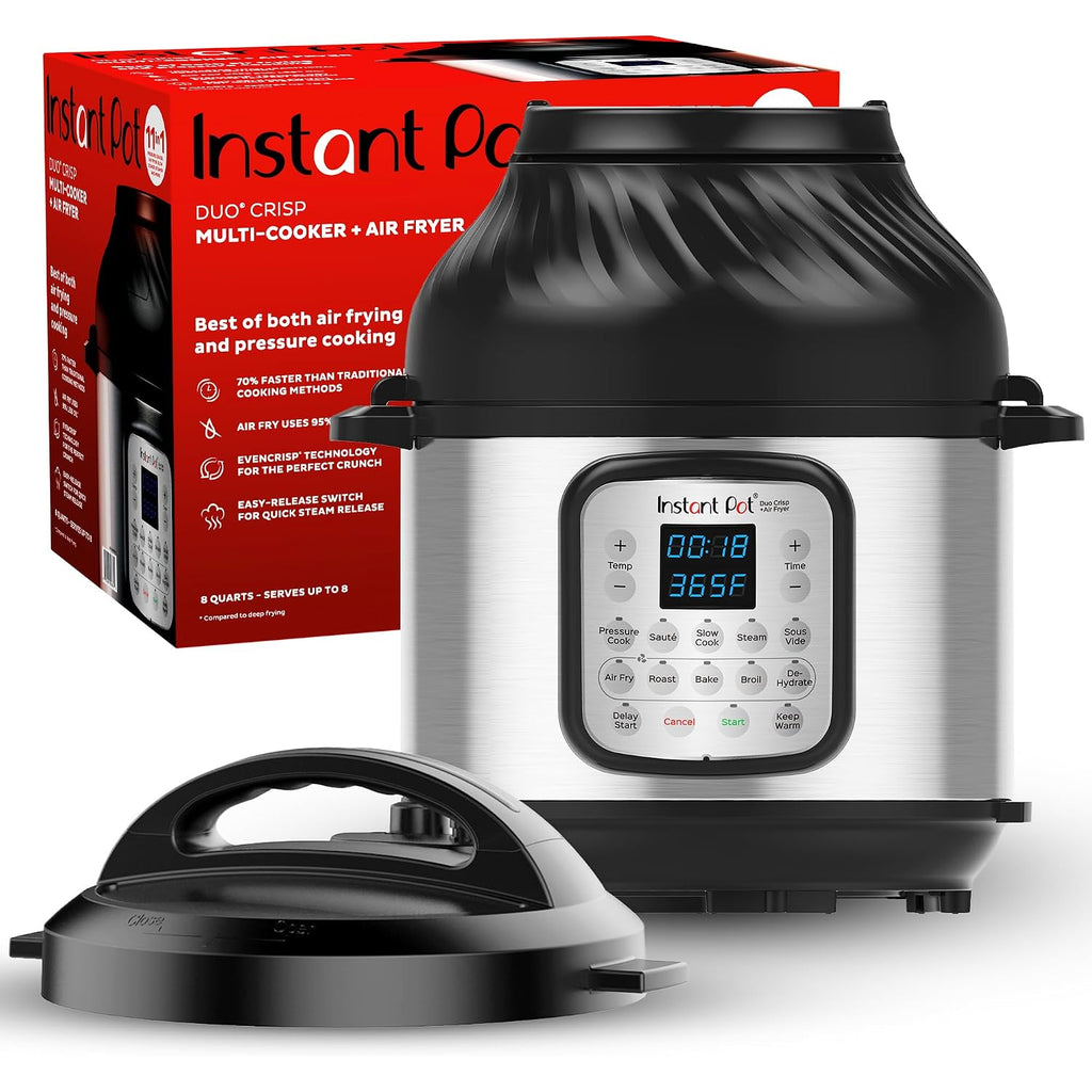 Instant Pot Duo Crisp 11-In-1 Air Fryer And Electric Pressure Cooker Combo With Multicooker Lids That Air Fries, Steams, Slow Cooks, Sautés, Dehydrates, & More, Free App With Over 800 Recipes, 6 Quart