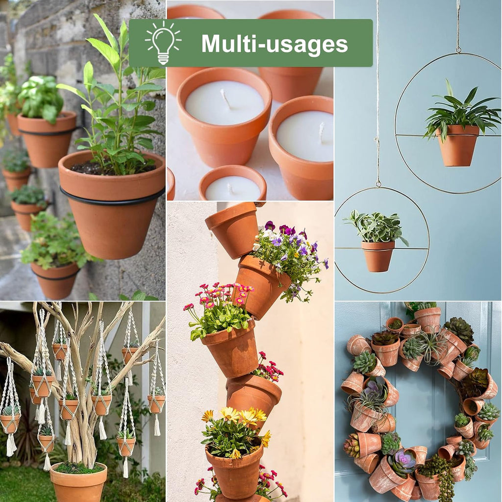 Orceler 4 Inch Terracotta Pots With Saucer - 6 Pack Small Clay Plant Pots With Drainage Holes, Flower Pots With Tray, Terra Cotta Pots For Indoor Outdoor Plants, Crafts, Wedding Favor