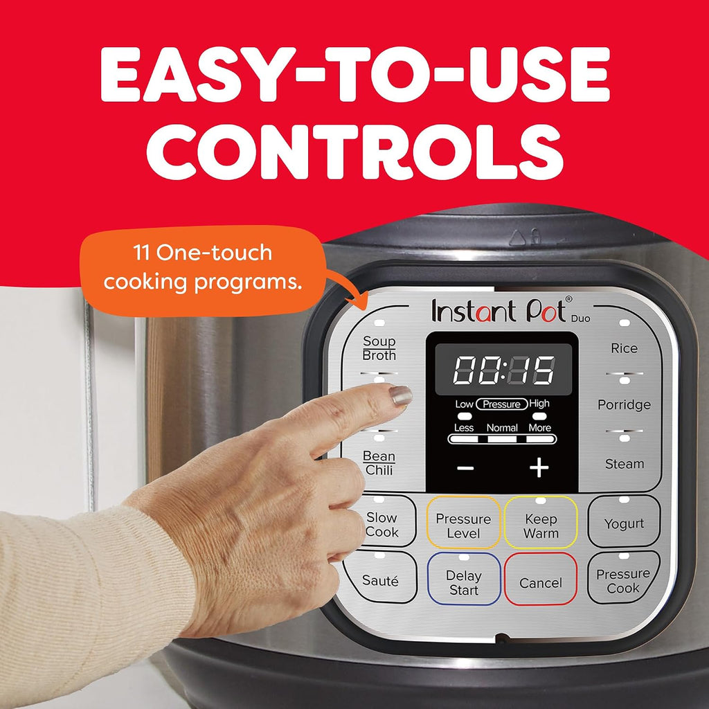 Instant Pot Duo 7-In-1 Mini Electric Pressure Cooker, Slow Rice Cooker, Steamer, Sauté, Yogurt Maker, Warmer & Sterilizer, Includes Free App With Over 1900 Recipes, Stainless Steel, 3 Quart