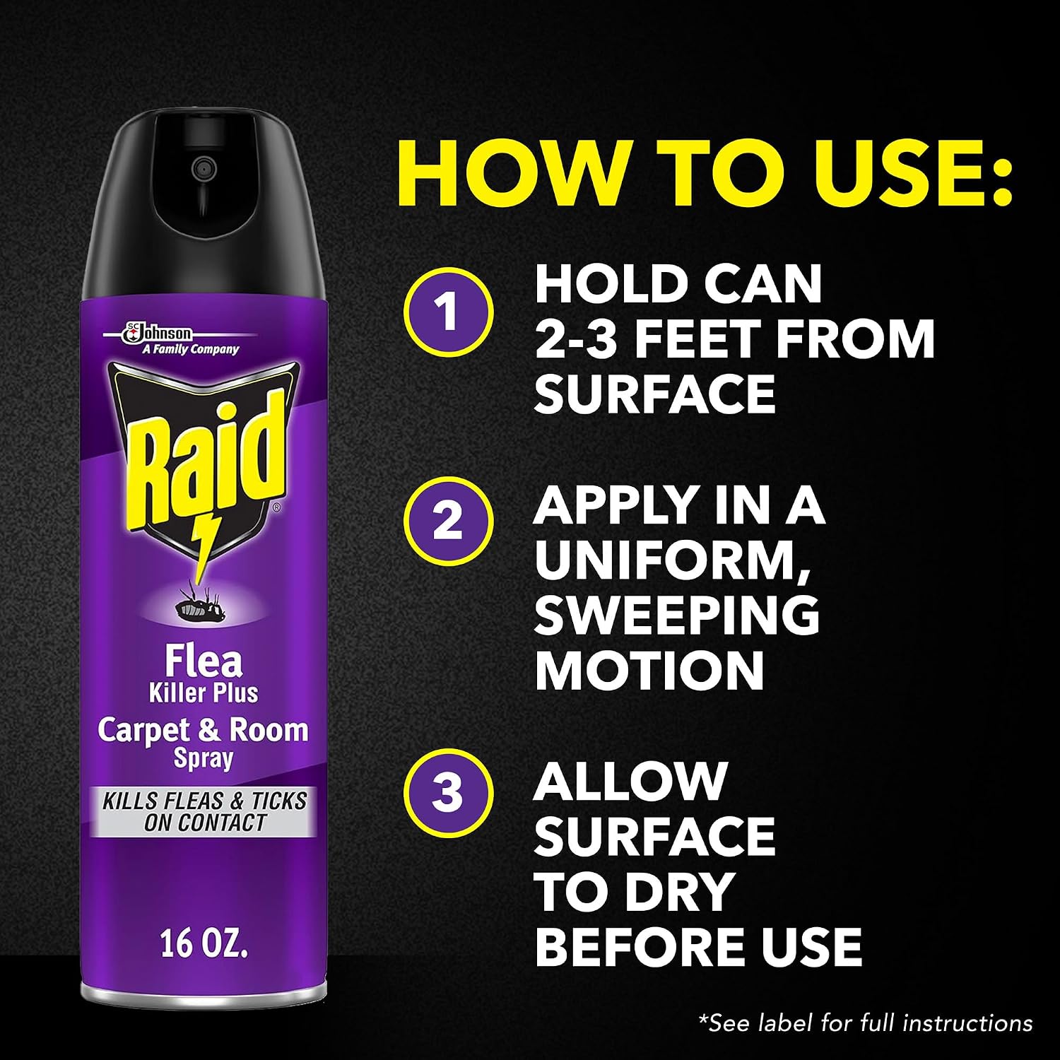 Raid Flea Killer Carpet & Room Spray, Kills Hatching Eggs For Up To 4 Months, 16 Oz