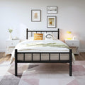 Zizin Twin Size Metal Bed Frame With Headboard & Footboard 14 Inch Metal Platform Mattress Foundation Support With Steel Slat, Under Bed Storage, No Box Spring Needed
