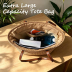 Straw Tote Bag Woven Beach Bag For Women, Large Capacity Summer Shoulder Boho Handbag Vacation