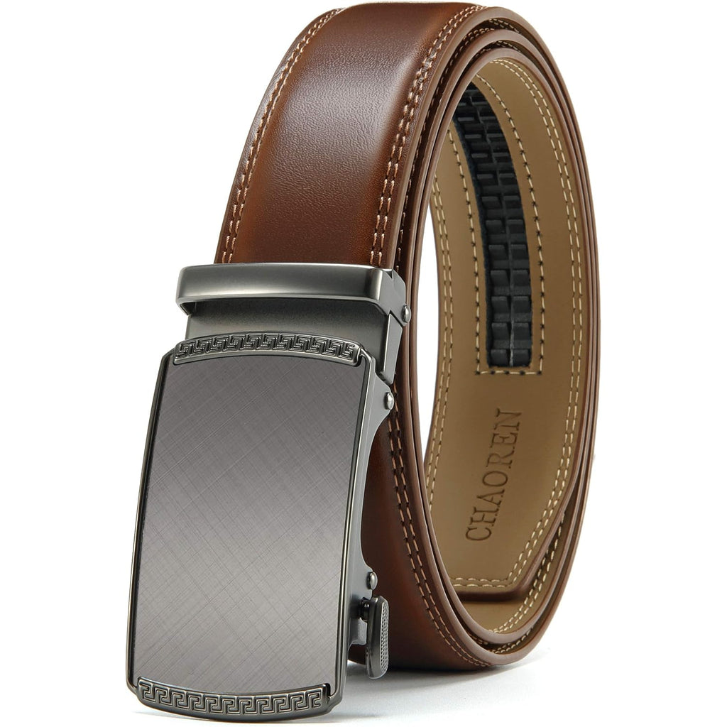 Chaoren Mens Belt Leather Ratchet Belt - Customizable Fit, Effortless Style (35Mm)