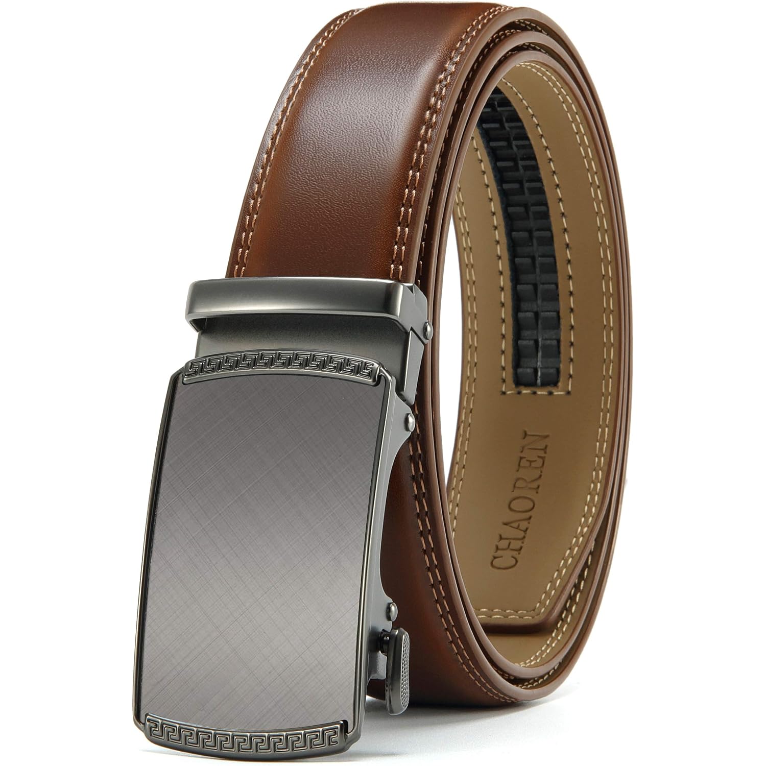 Chaoren Mens Belt Leather Ratchet Belt - Customizable Fit, Effortless Style (35Mm)