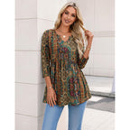 Zeagoo 3/4 Length Sleeve Womens Tops 2026 Blouses for Women Dressy Casual Fashion Clothing V Neck T-Shirts Summer Outfits