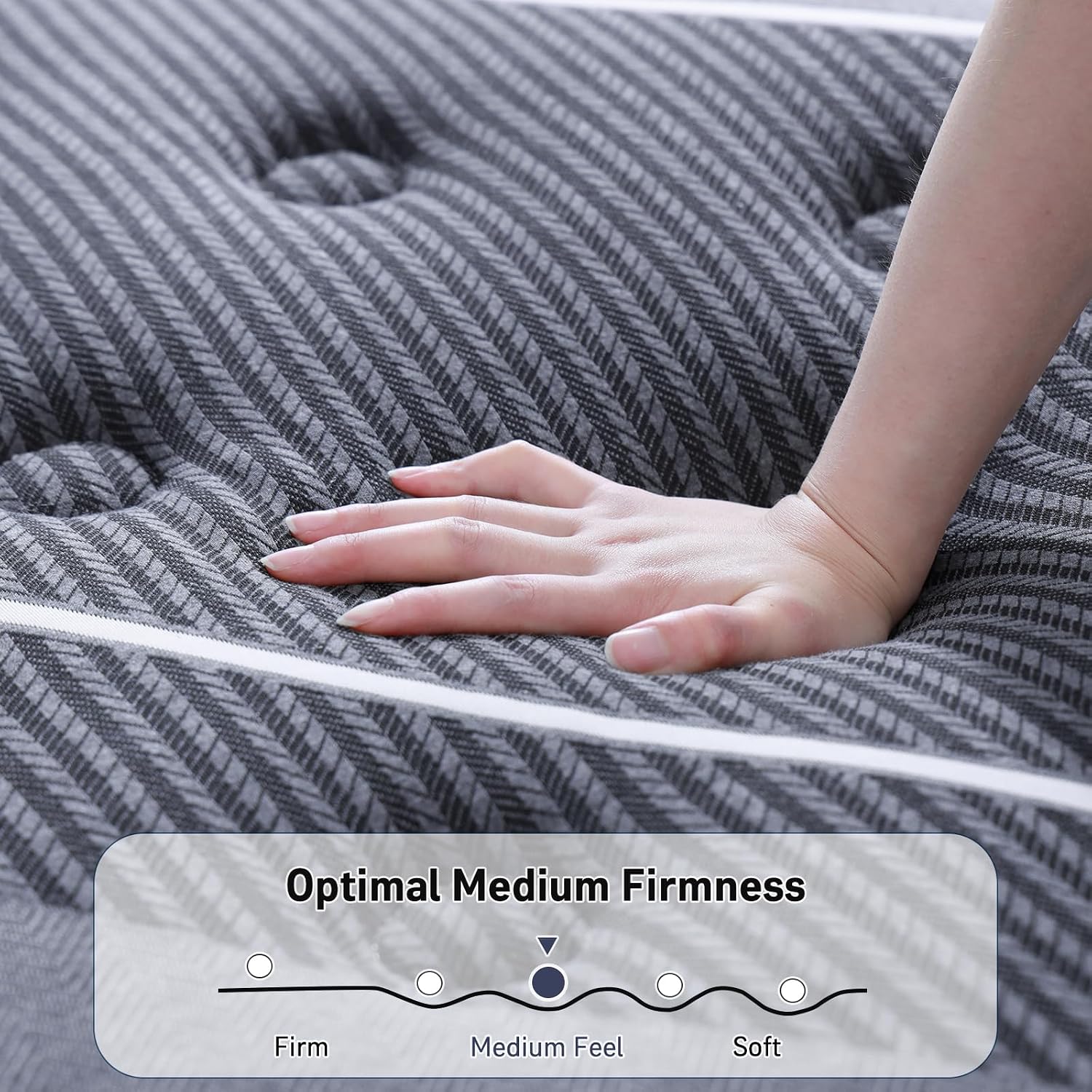 Full Mattress 12 Inch, Luxury Hotel-Level Cooling Hybrid Mattress In A Box