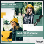 Souwester, Rain Hat - Waterproof Cap with Wide Brim and Earflaps Yellow