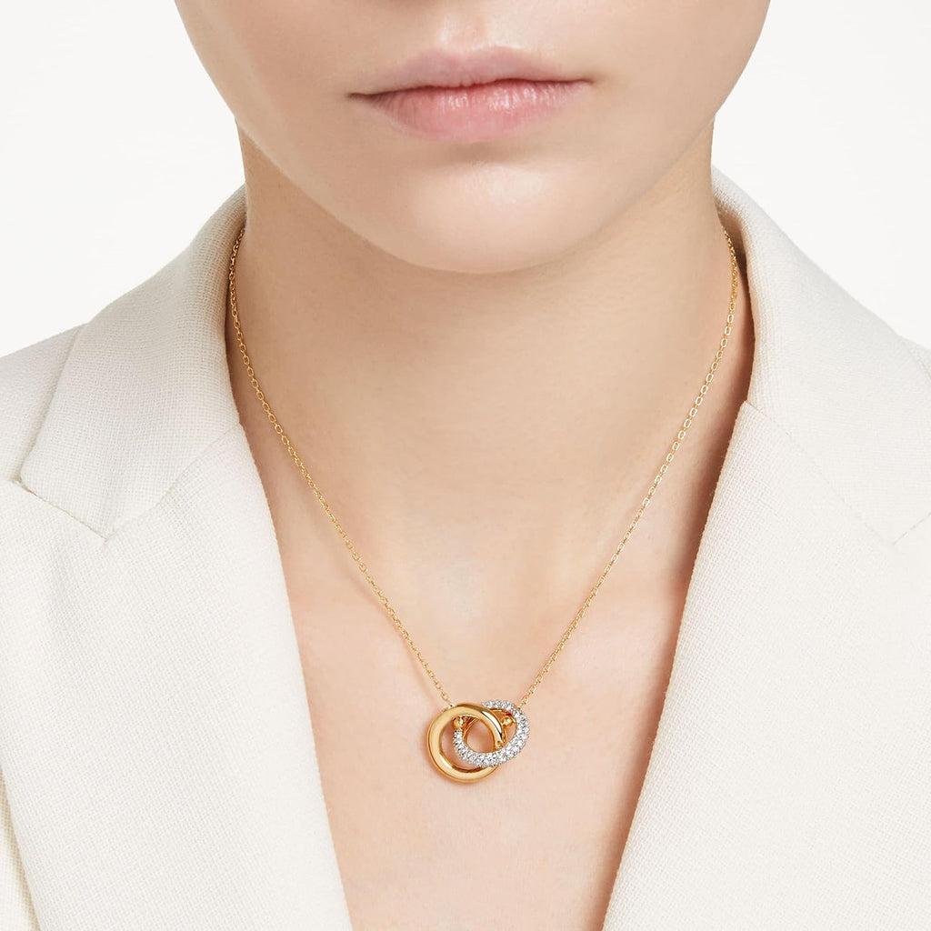 Swarovski Dextera Pendant Necklace with Interlocking Loop and Clear Crystals