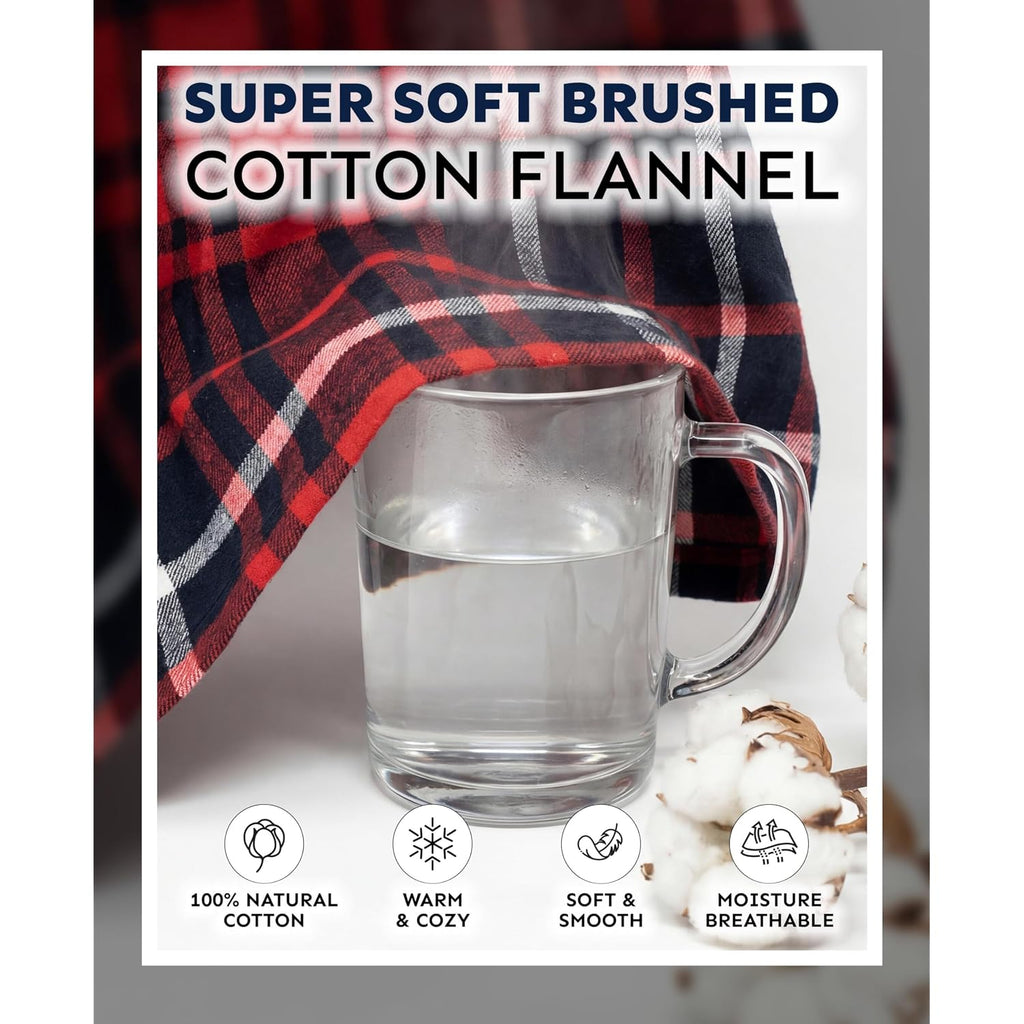 Andrew Scott Men'S 4 Pack Cotton Flannel Super Soft Woven Boxer Shorts