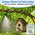 Hose Misters For Outside Patio, 60 Inch Standing Outdoor Misters For Patio Cooling, Hose Misting Sprinkler Cooling System For Chicken Coop, Backyard, Garden, Tanning, Bbq, Pool, And Bird Bath, Black