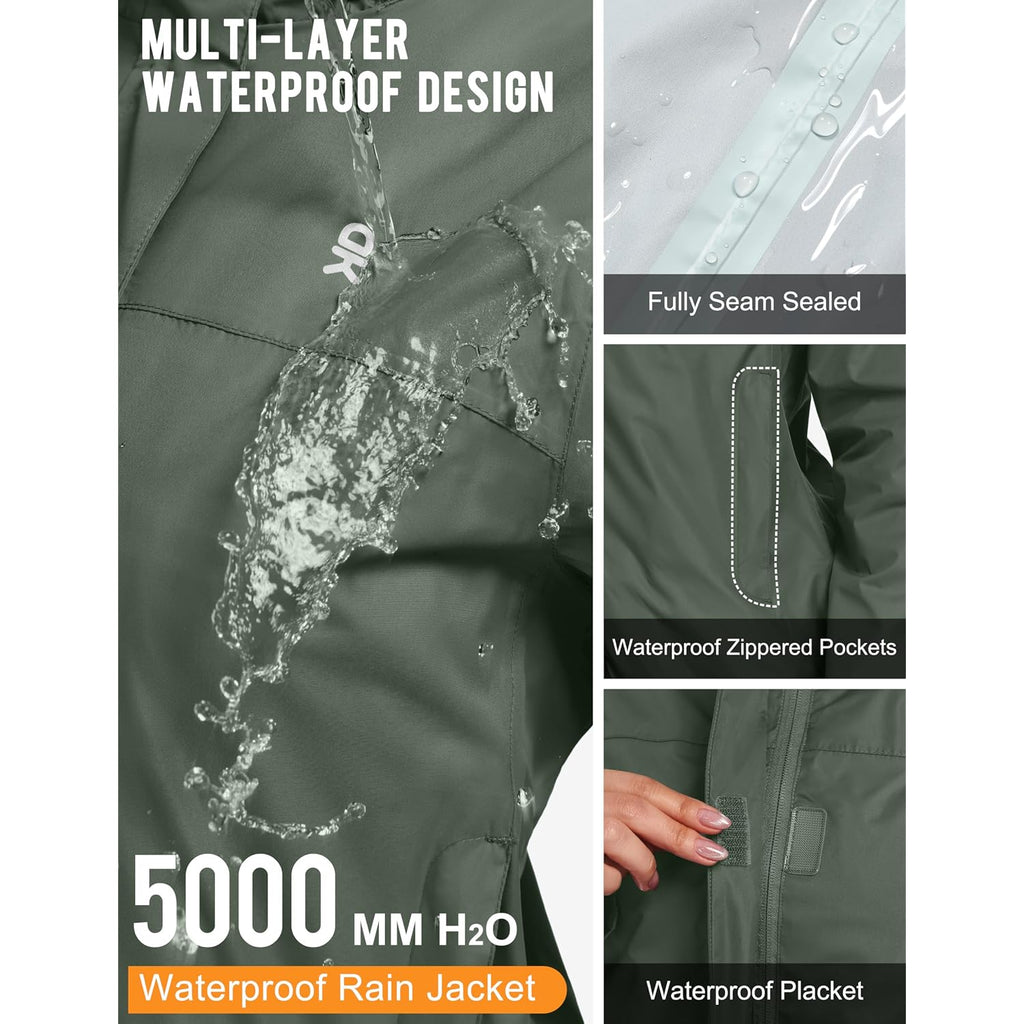 Little Donkey Andy Women’S Waterproof Rain Jacket Lightweight Outdoor Windbreaker Rain Coat Shell For Hiking, Travel