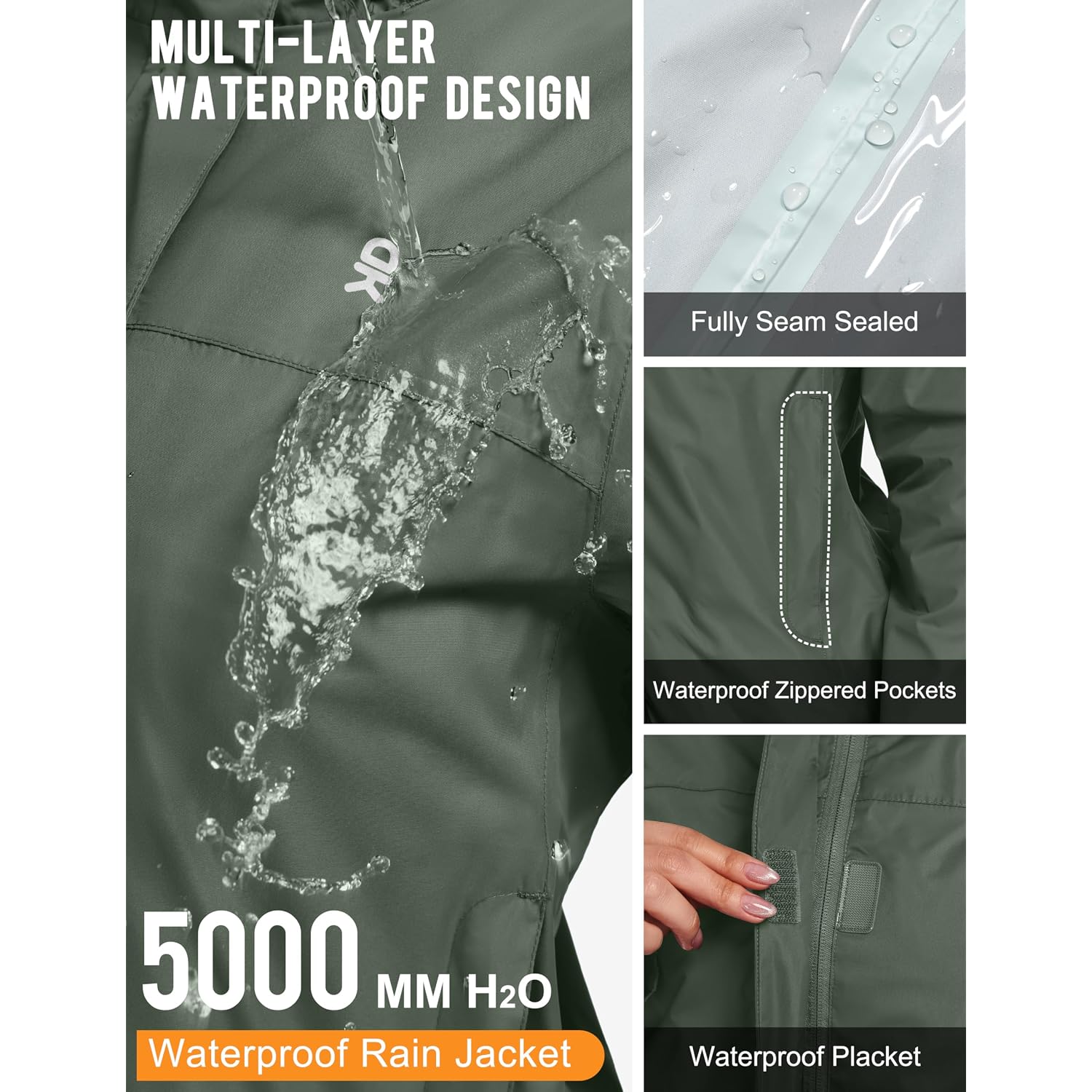 Little Donkey Andy Women’S Waterproof Rain Jacket Lightweight Outdoor Windbreaker Rain Coat Shell For Hiking, Travel
