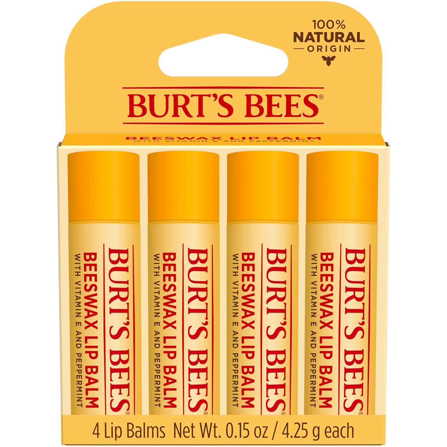 Burt's Bees 100% Natural Moisturizing Lip Balm (Original Beeswax)