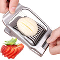 Egg Slicer For Hard Boiled Eggs Egg Cutter Strawberry Slicer Heavy Duty Aluminium Tomato Slicer Stainless Steel Wire Multipurpose Egg Slicer Dicer For Soft Fruit Mushroom Home Use