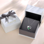 FANCIME Mom Birthstone Necklace Mother and Child Love Heart Necklace I Love You Mom Gifts Mothers Day Birthstone Jewelry Gifts for Grandmother Women Wife, 16"+2" Inches