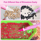 10pcs Nail Dotting Rhinestone Picker Tool, Self-Adhesive Wax Pencil for Rhinestones Nail Charms Gems, Nail Art Tools Diamond Art Accessories,Wax Pen Diamond Painting Tools for Bedazzler Bedazzling Kit