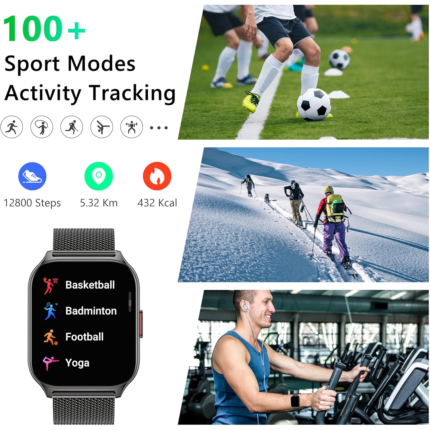 Smart Watch 45mm for Women Men(Dial/Answer Calls), 2.0" Fitness Tracker Watch with Heart Rate/Blood Pressure/Blood Oxygen Monitor for Android iOS