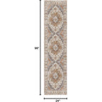 Madane Runner Rug 2x8, Washable Hallway Runner Rugs, Non-Slip Low-Pile Soft Kitchen Rug Runner Laundry Room Rug, Vintage Throw Entry Foyer Mat for Entrance Living Room (Turmeric/Grey, 2 x 8)