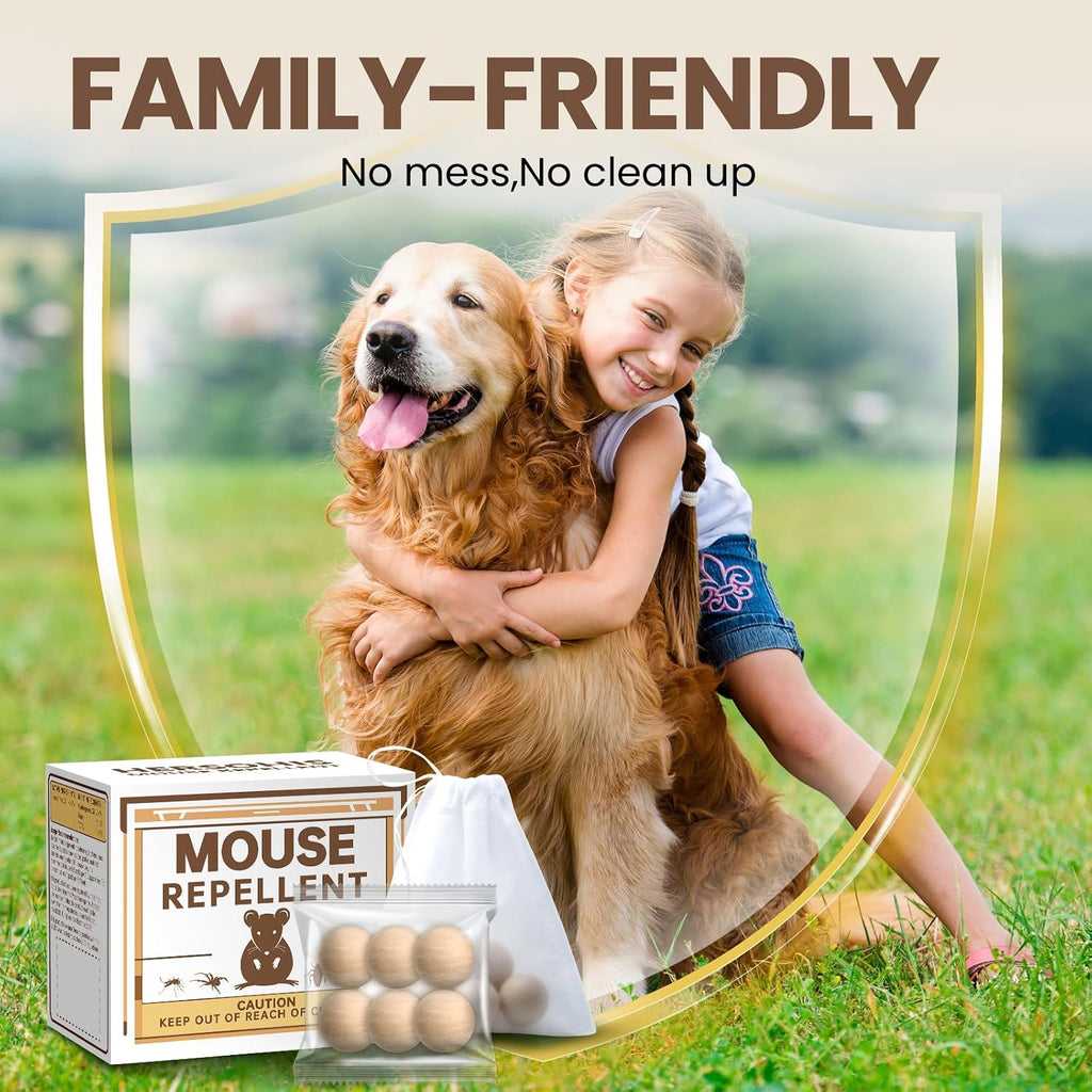 Rodent Repellent 48 Balls, Mouse Repellent Indoor & Outdoor, Mice Repellent With Peppermint Oil, Rat Repellent For House, Garage, Rv, Rodent Deterrent For Attic, Basement & Car