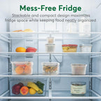 5 Set Fruit Storage Containers For Fridge With Colanders Dishwasher Safe, Leakproof Fruit And Vegetable Storage Bpa-Free Plastic, Produce Storage Keep Berry Fruit Veggie Meat Fresh