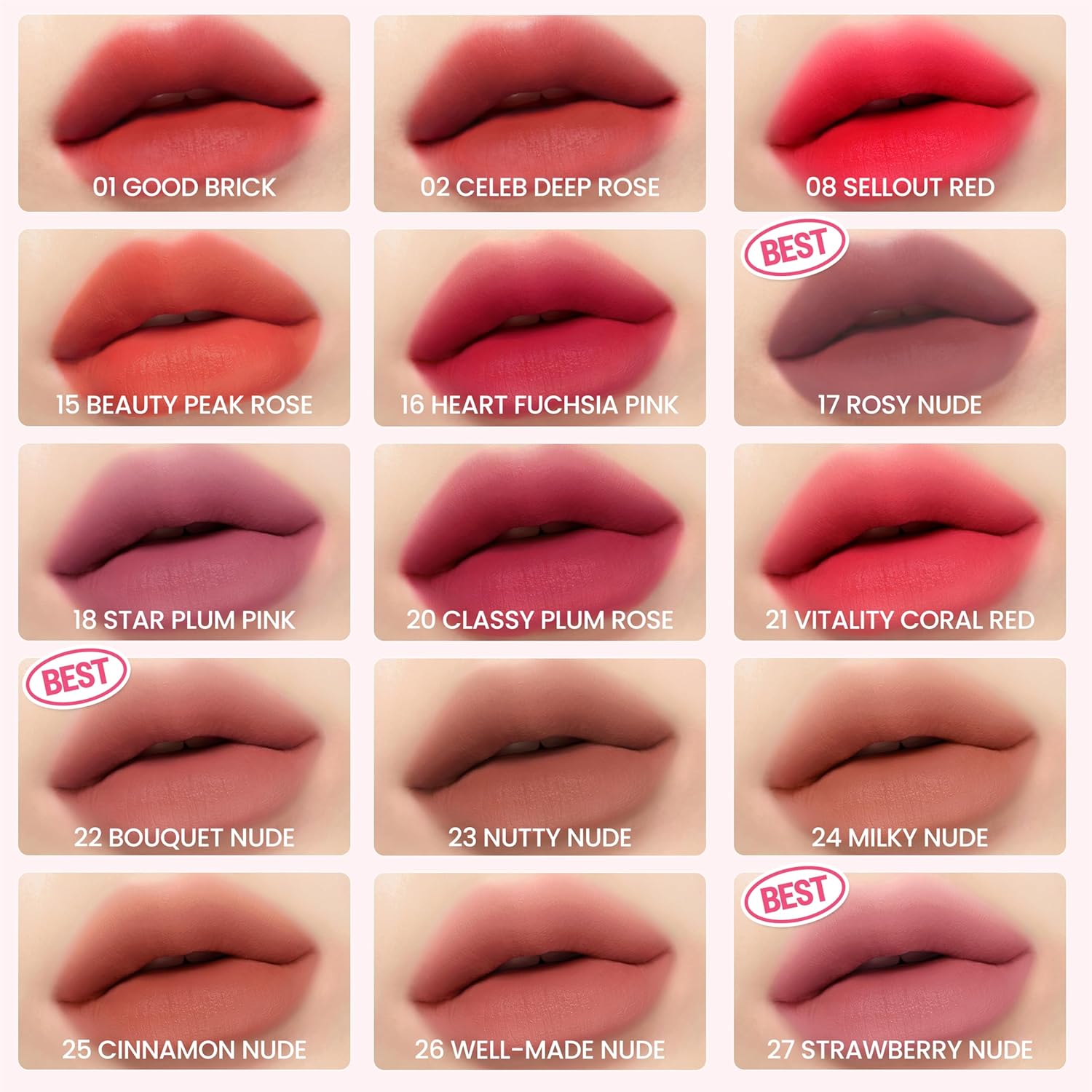 Peripera Ink the Velvet Lip Tint - High Pigment Color, Longwear, Weightless, Not Animal Tested, Gluten-Free, Paraben-Free (028 MAUVEFUL NUDE)