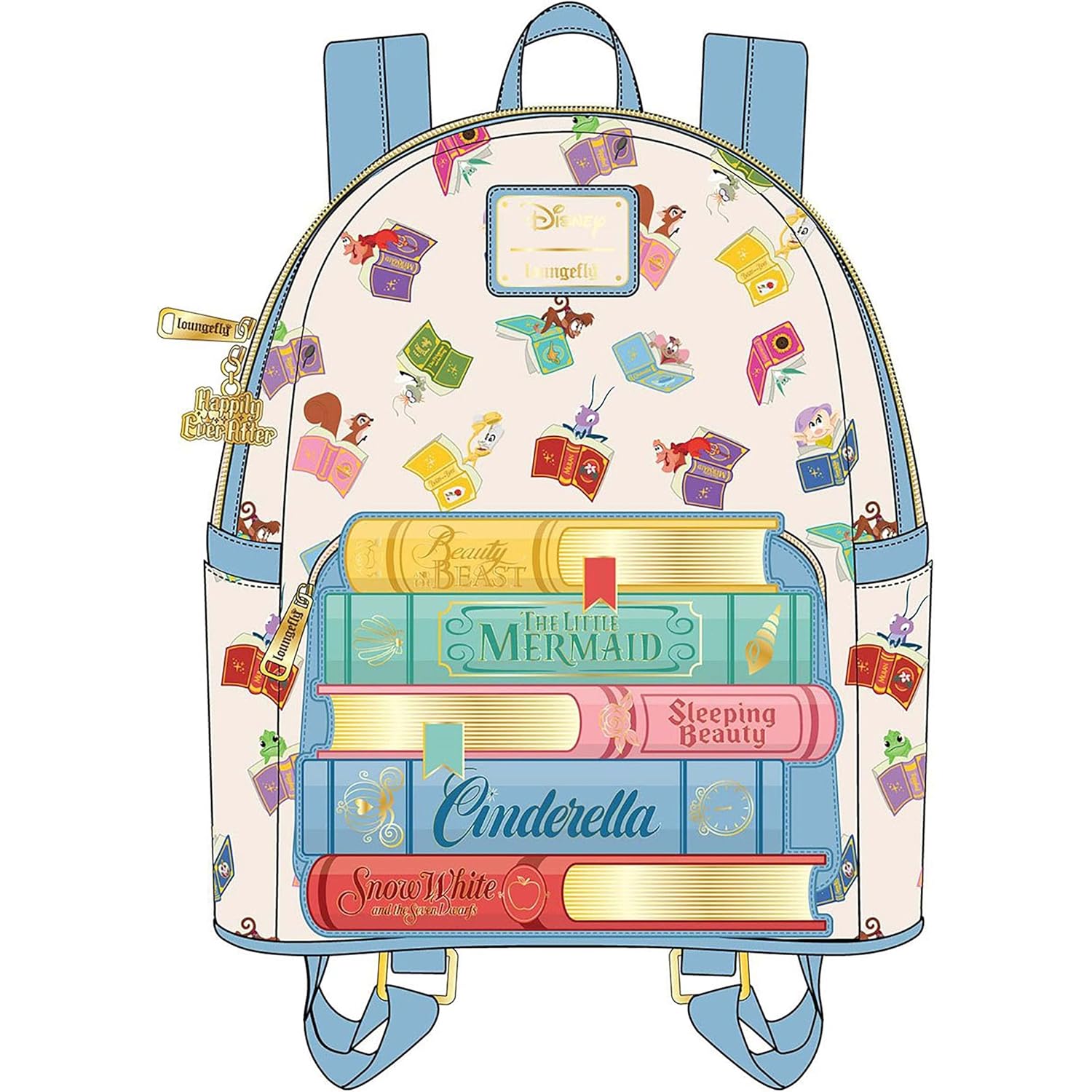 Loungefly Disney Princess Books Classics Womens Double Strap Shoulder Bag Purse, Multi, One Size, Disney Princess Books Classic Mini Backpack | Disney, Princess, Books, Classics, Double Strap, Purse