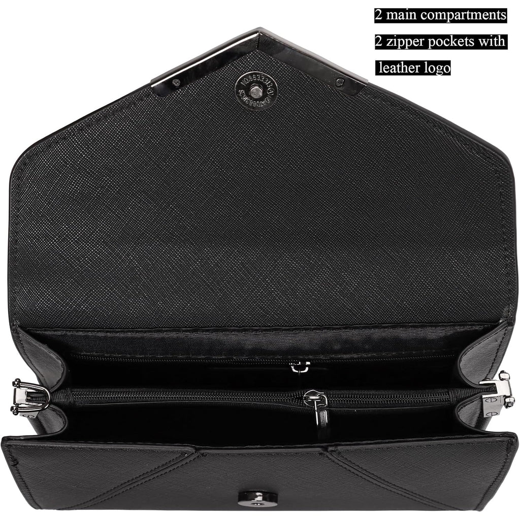 Dexmay Women Envelope Clutch Faux Saffiano Leather Evening Handbag Foldover Clutch Bag Formal Dressy Purse