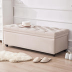 Mangodan Storage Ottoman Bench, Tufted Ottoman With Storage For Living Room, Large Modern Entryway Benchs