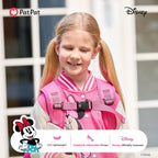 Disney Minnie Mouse Girls Backpack For Elementary Kindergarten, Medium 12L | Glitter Water-Stain-Tear-Resistant, Lightweight 350G, Ergonomic Padded Adjustable Strap, Chest Strap Support Large Capacity