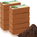 Pack Of 10 Organic Coco Coir Bricks- 100% Natural Compressed Coco Peat Brick Coconut Fiber Substrate With Low Ec&Ph Balance, Plant Soil Enhance Root Growth For Herbs, Flowers, House Plants