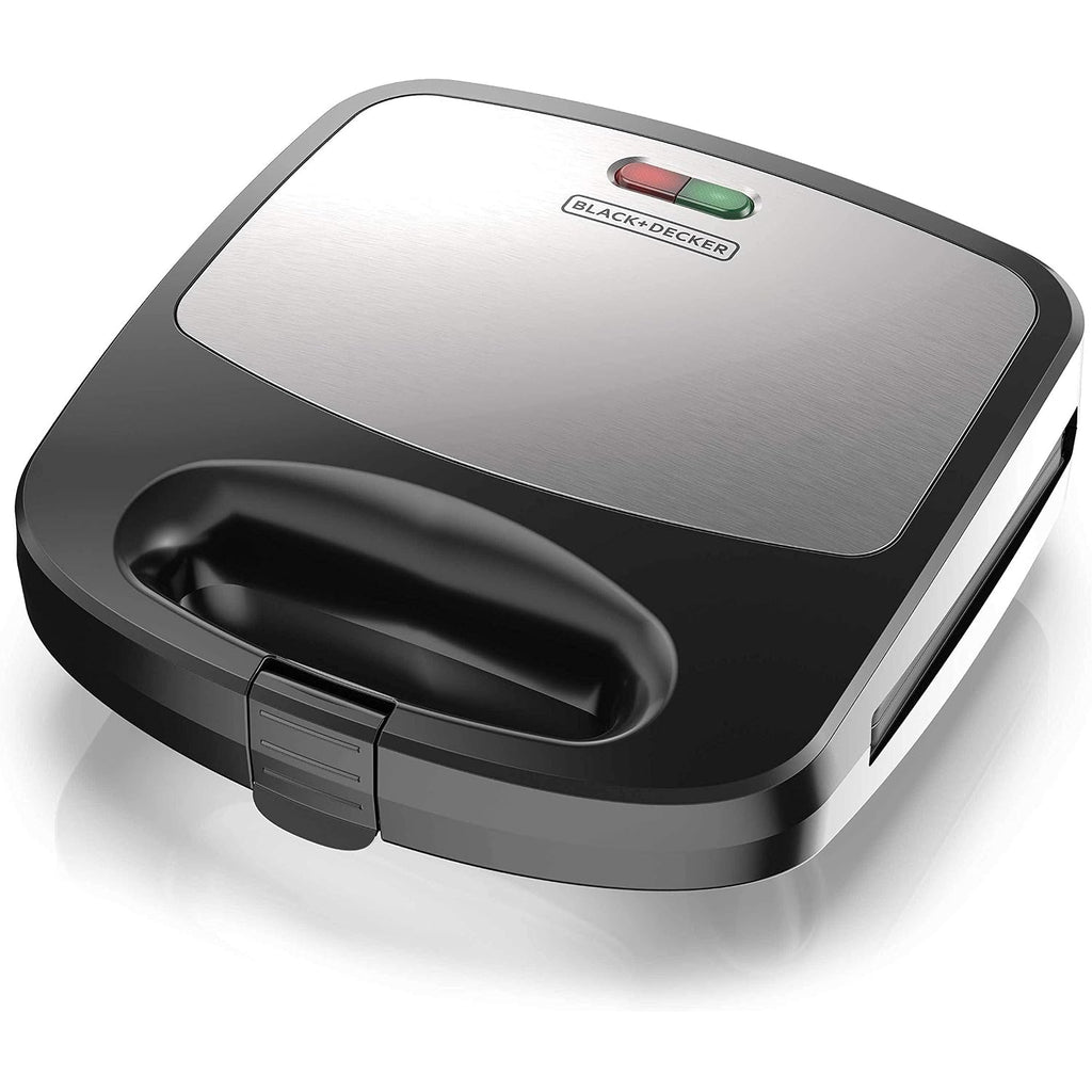 Black+Decker 3-In-1 Waffle Iron, Wm2000Sd, Grill And Sandwich Press, Non-Stick Removable Plates, Space Saving Compact Design