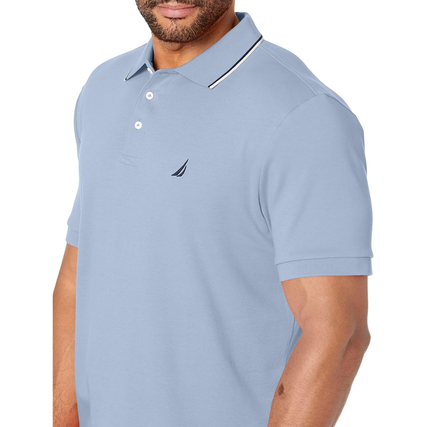 Nautica Men'S Classic Fit Short Sleeve Dual Tipped Collar Polo Shirt