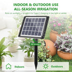 49Ft Solar Drip Irrigation System, Auto Watering Kit For 15 Pots, Solar-Powered Plant Watering, 25 Timer Modes, 900Ml/Min Flow Indoor/Outdoor Garden, Balcony & Patio Irrigation System