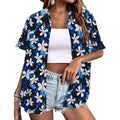 Women's Summer Hawaiian Shirts Floral Short Sleeve Button Down Shirts Hawaii Tropical Beach Tops Outfits