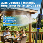 Mellbree Misters For Outside Patio 30Ft/9M, Pre-Assembled Misting Cooling System With 8 Brass Nozzles & 3/4" Adapter, Outdoor Mister For Backyard, Garden, Greenhouse, Chicken Coop, Dog House