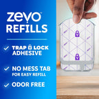 Zevo Flying Insect Trap Official Refill Cartridges - Fits Zevo Trap And Max Indoor Fly Trap, Trap+Lock Technology Fly Trap Refill For Gnats, House Flies & Fruit Flies (4 Official Refill Cartridges)