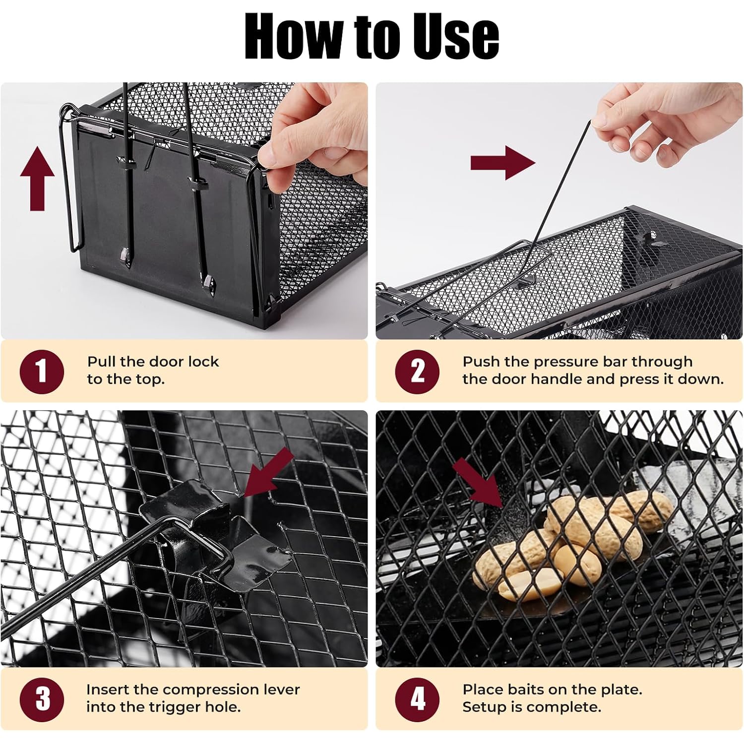 2 Pack Humane Rat Traps 12.5"X5.5"X4.5", Reusable Mouse Traps For Indoor/Outdoor Use, No-Kill Live Capture For Chipmunks, Rats, Mice