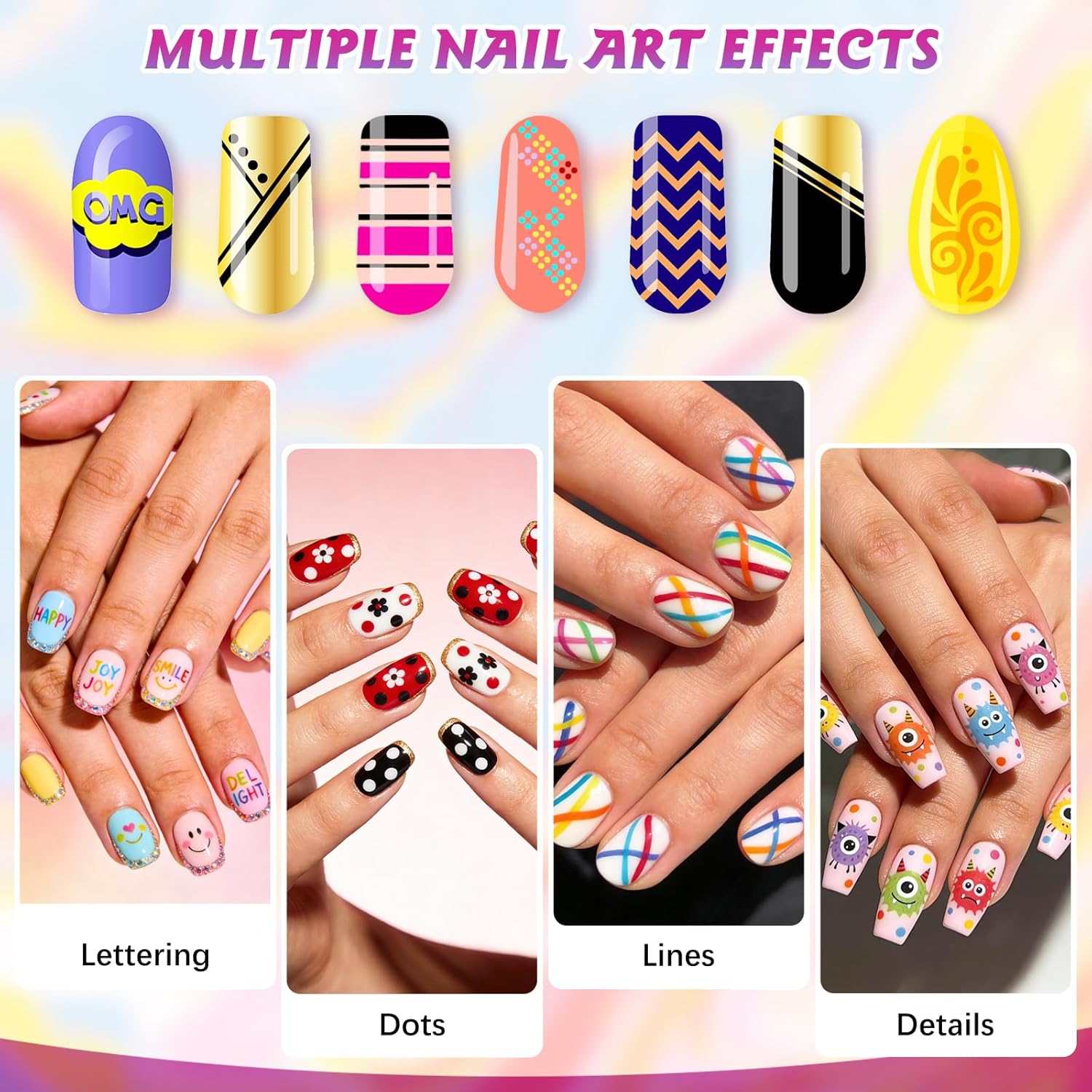 Nail Art Pens, 12 Color 0.5 MM Nail Polish Pens Set Drawing Point Painting Liner Painted Pen Kit, Quick Dry Nail for DIY Nails Art Design Manicure Tools