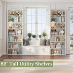 82" Tall Bookshelf, 7-Tier Open Shelves Bookcase, Freestanding Display Storage Shelves, Tall Bookcase Home Decor Furniture For Home Office, Living Room, Bedroom, White