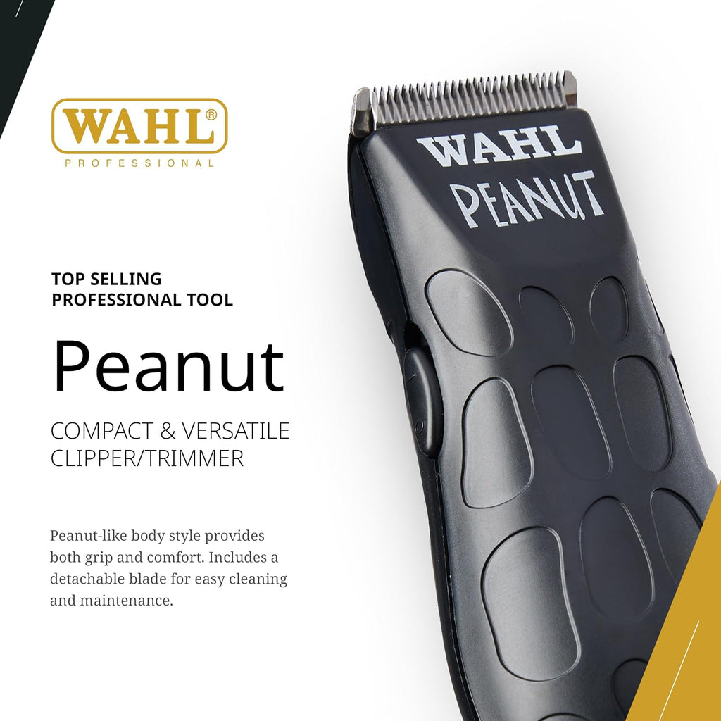 Wahl Professional Peanut Corded Trimmer - Compact, Lightweight Powerful Rotary Motor Grooming Tool, With 4 Trimming Guides And Accessories