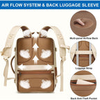 Travel Backpack For Women Airline Approved Carry On Backpack With Shoe Pouch,Tsa 15.6Inch Laptop Mochila Flight Approved Personal Item Bag For Weekender Overnight Bags Bookbag Travel Essentials,Beige