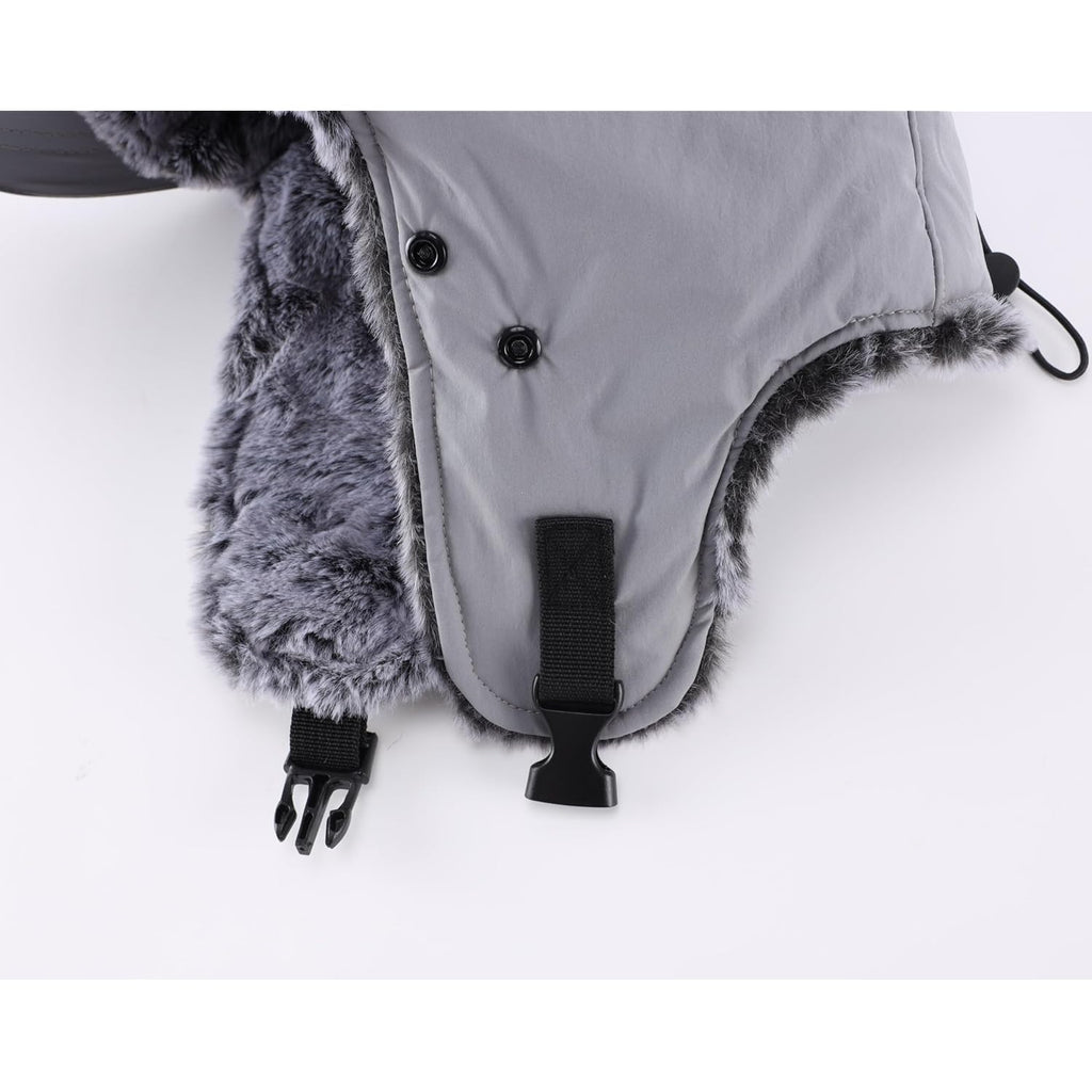 Home Prefer Waterproof Mens Faux Fur Trooper Trapper Hat Hunting Warm Winter Hat with Ear Flaps Visor Face Mask